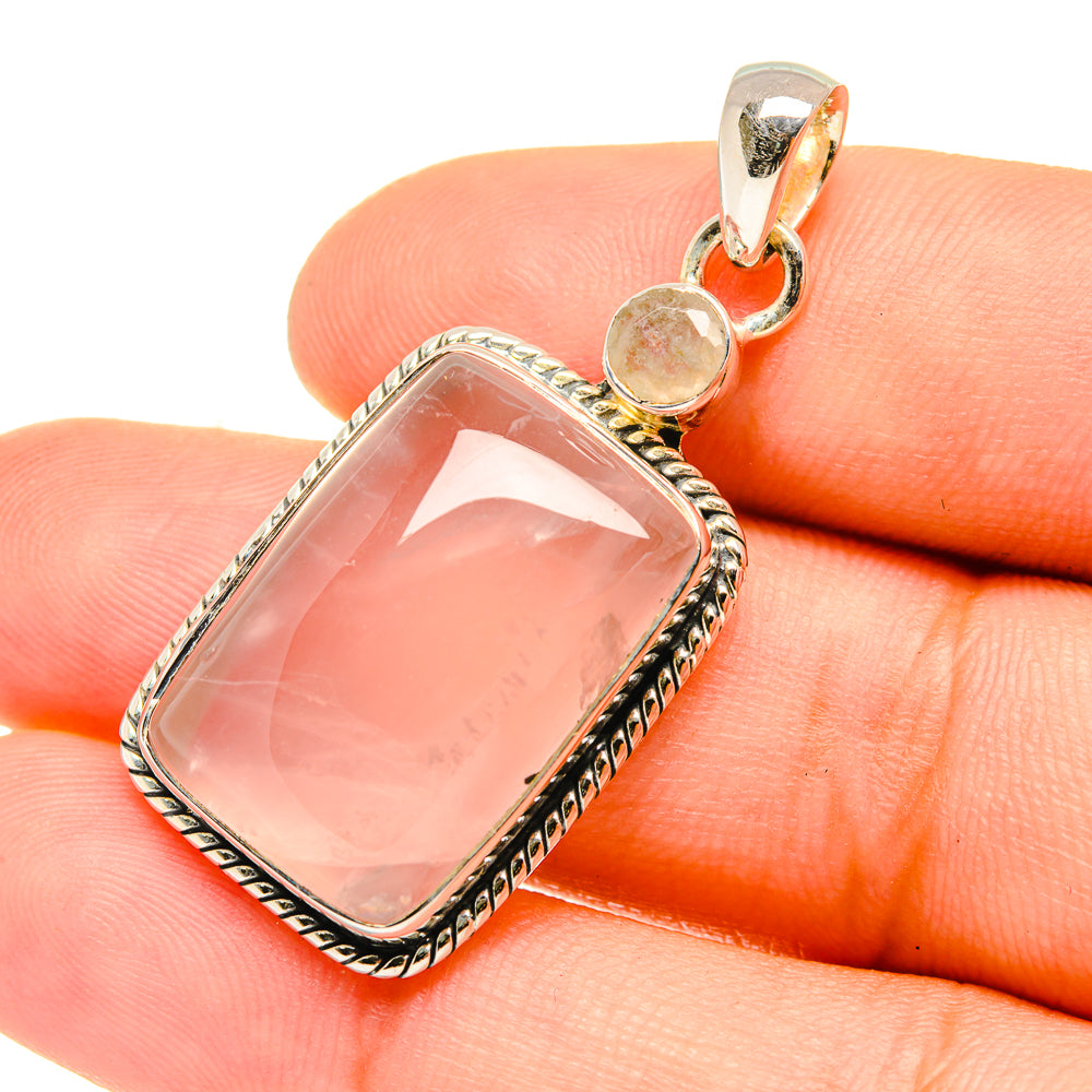 Rose Quartz Pendants handcrafted by Ana Silver Co - PD6779