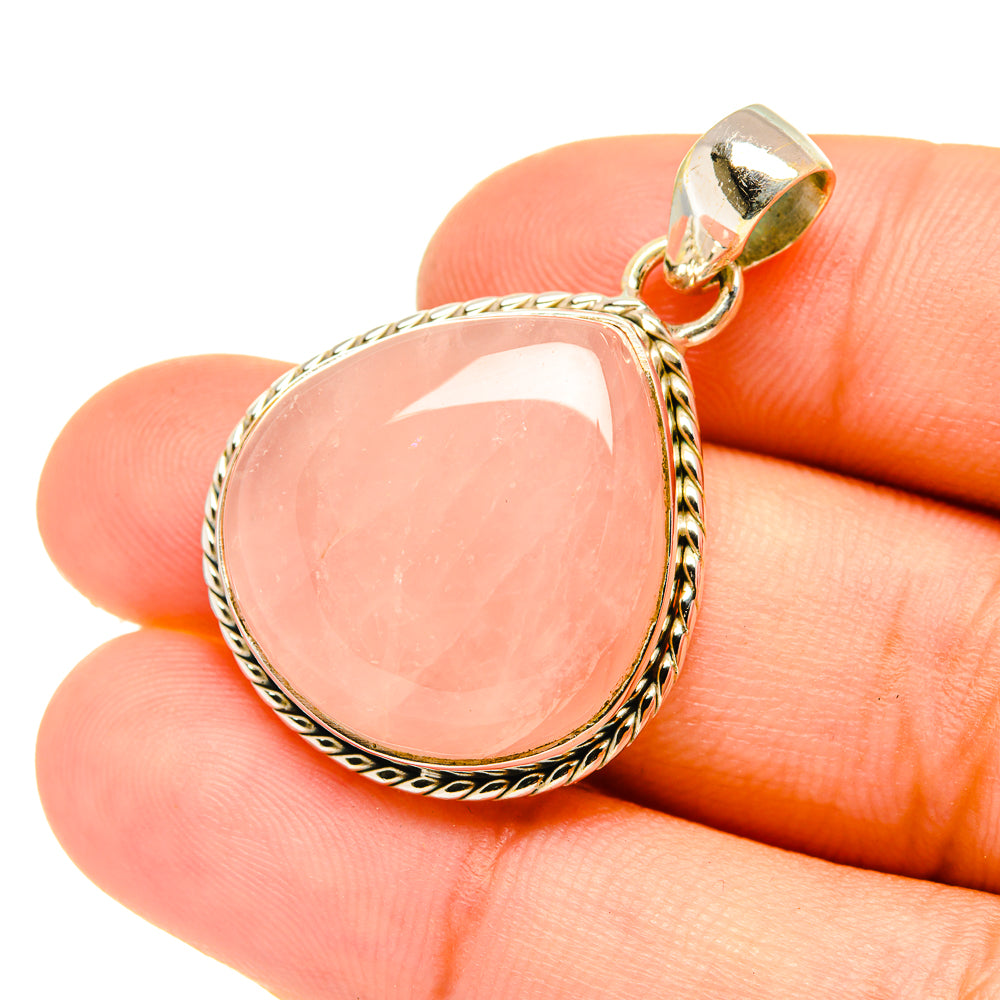 Rose Quartz Pendants handcrafted by Ana Silver Co - PD6788