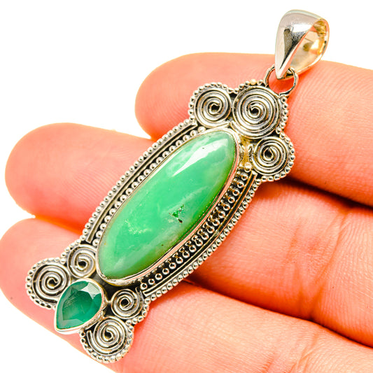 Chrysoprase Pendants handcrafted by Ana Silver Co - PD6818
