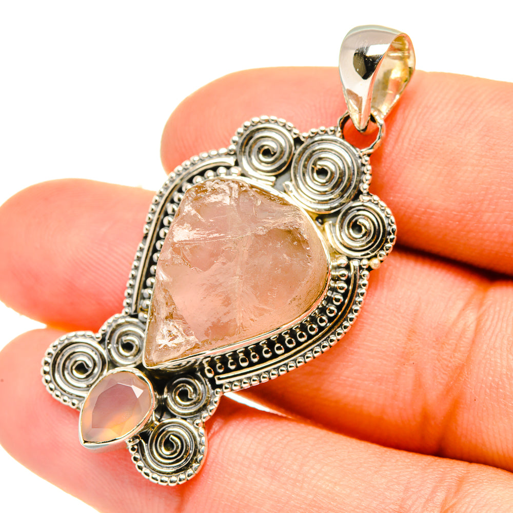 Rose Quartz Pendants handcrafted by Ana Silver Co - PD6837