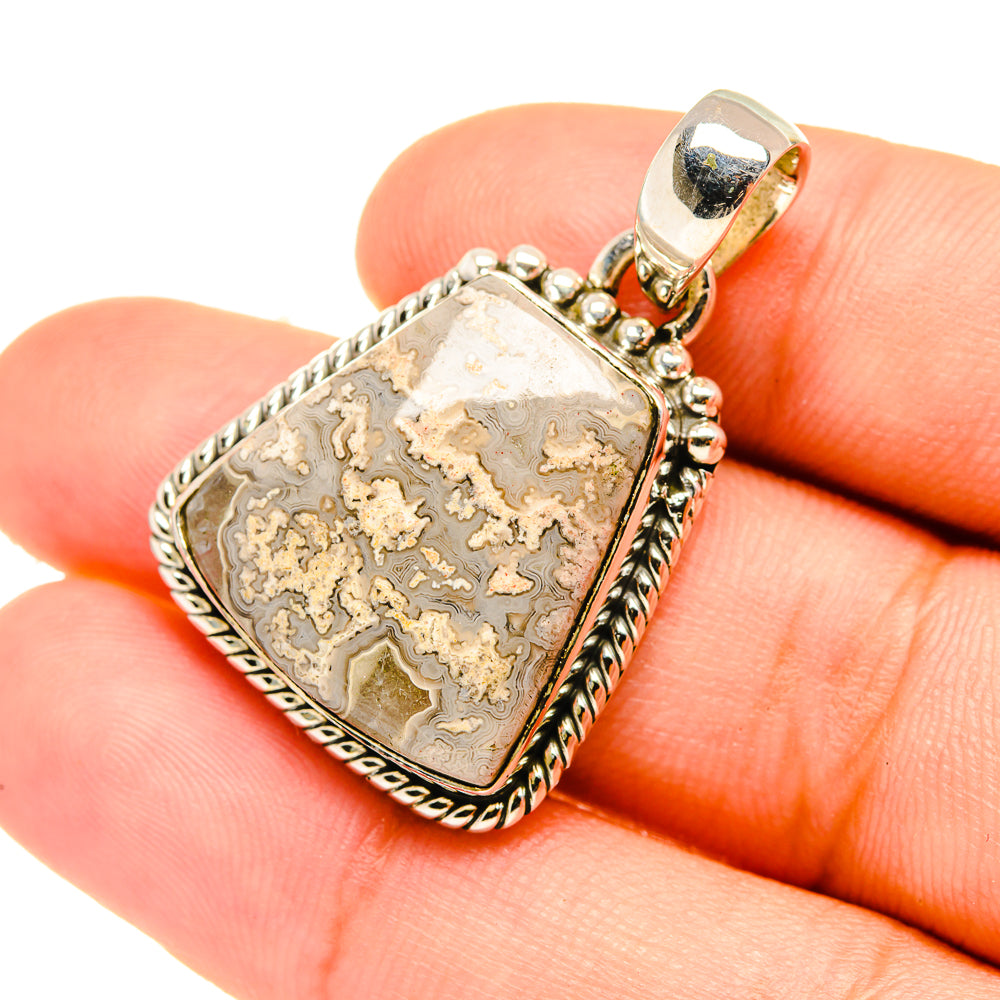 Laguna Lace Agate Pendants handcrafted by Ana Silver Co - PD6878