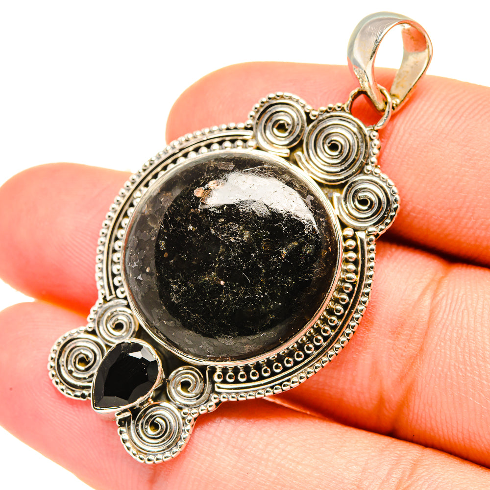Astrophyllite, Black Onyx Pendants handcrafted by Ana Silver Co - PD6886