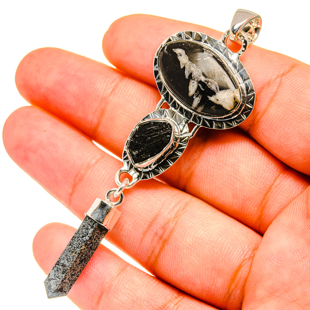 Pinolith Jasper, Tektite Pendants handcrafted by Ana Silver Co - PD6895