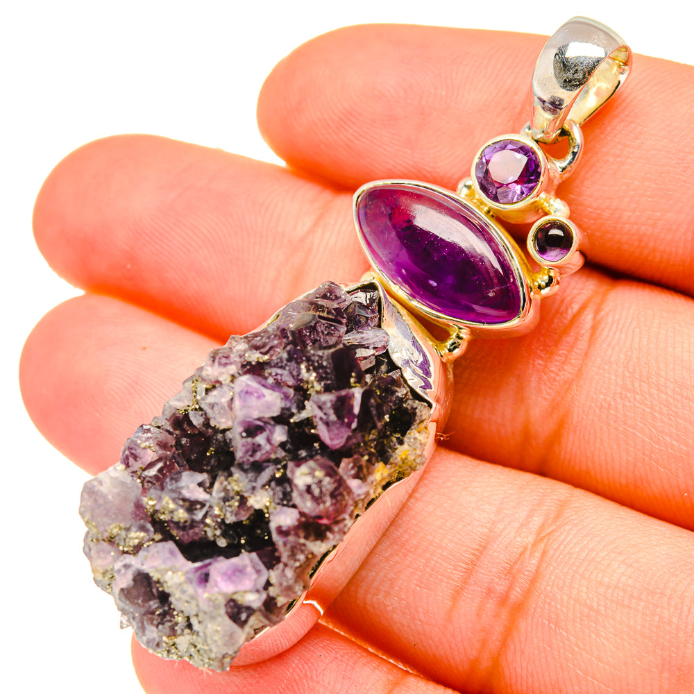 Amethyst Crystal Pendants handcrafted by Ana Silver Co - PD6902