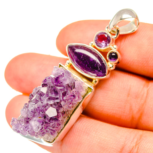 Amethyst Crystal Pendants handcrafted by Ana Silver Co - PD6923
