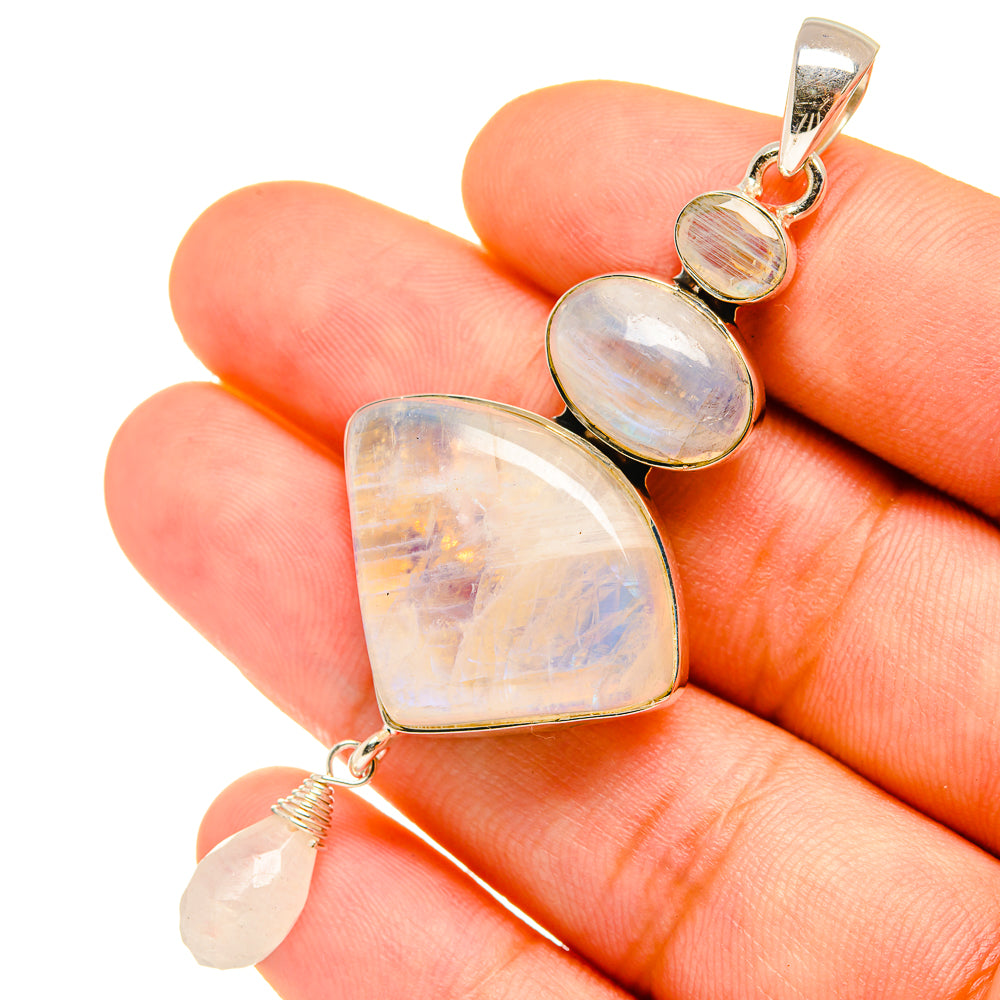 Rainbow Moonstone Pendants handcrafted by Ana Silver Co - PD6924