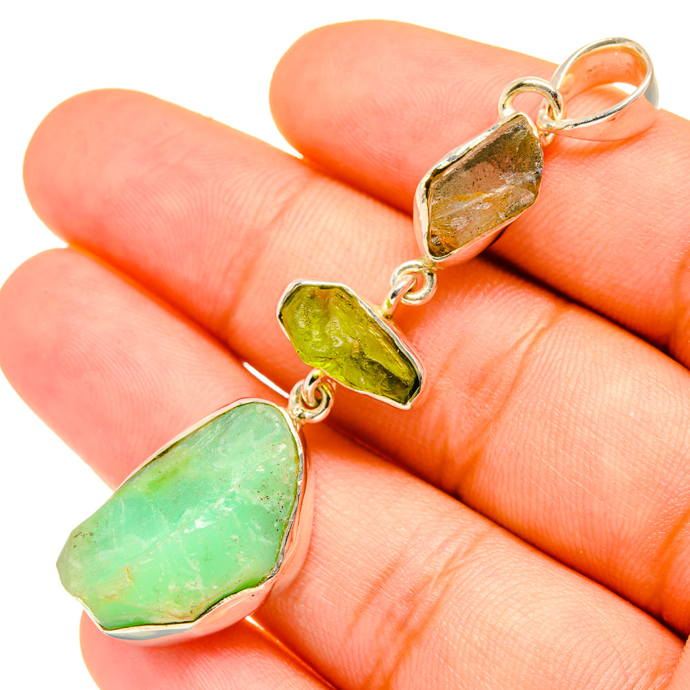 Chrysoprase, Labradorite, Peridot Pendants handcrafted by Ana Silver Co - PD6926