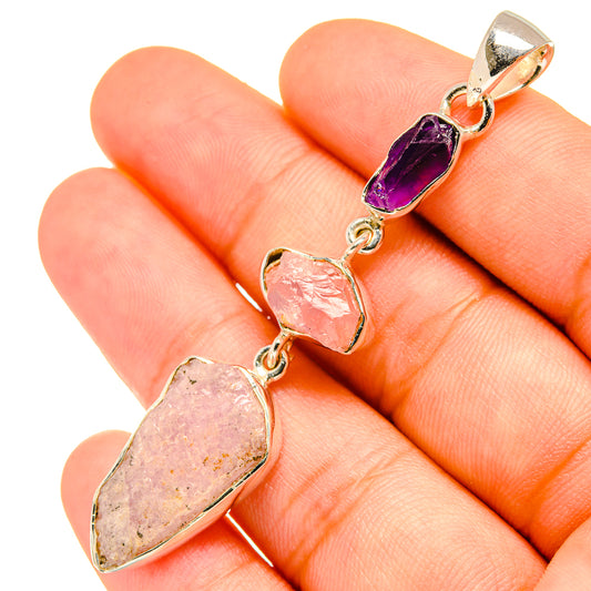 Kunzite, Amethyst Pendants handcrafted by Ana Silver Co - PD6928