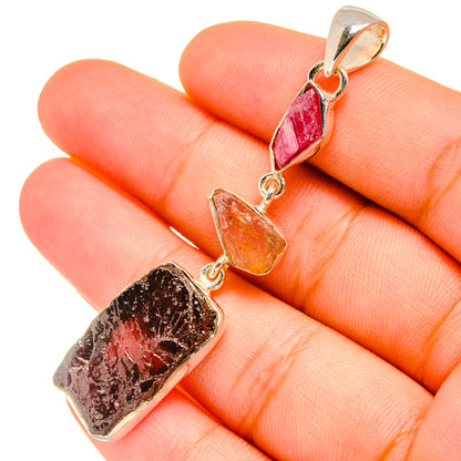 Garnet, Rose Quartz, Pink Tourmaline Pendants handcrafted by Ana Silver Co - PD6929
