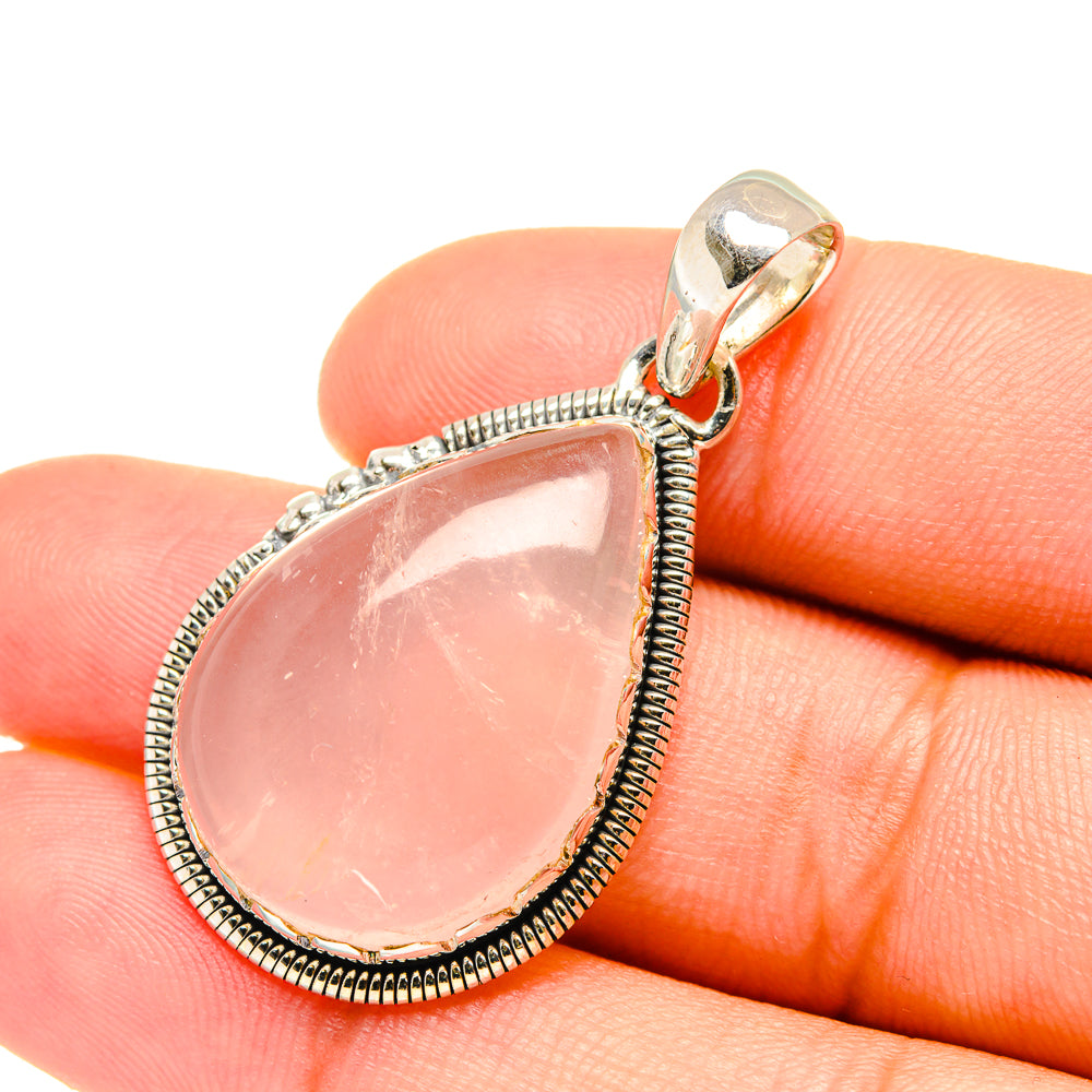 Rose Quartz Pendants handcrafted by Ana Silver Co - PD6942