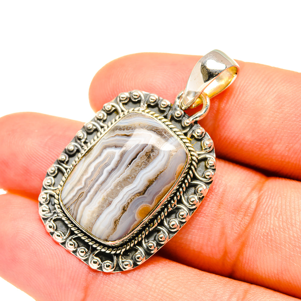 Laguna Lace Agate Pendants handcrafted by Ana Silver Co - PD6955