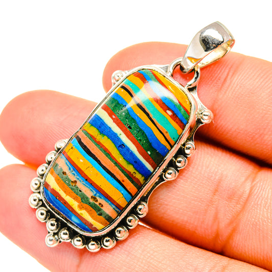Rainbow Calsilica Pendants handcrafted by Ana Silver Co - PD6970