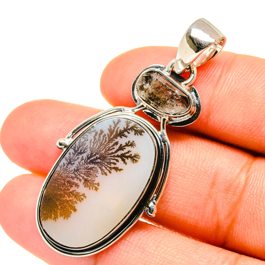 Scenic Dendritic Agate, Herkimer Diamond Pendants handcrafted by Ana Silver Co - PD6974