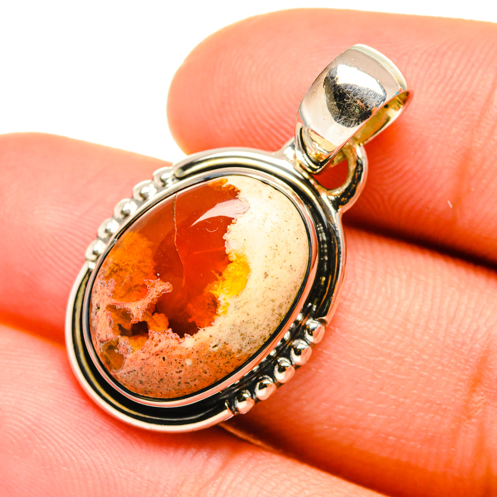 Mexican Fire Opal Pendants handcrafted by Ana Silver Co - PD7000