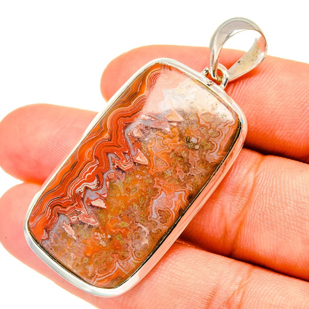 Crazy Lace Agate Pendants handcrafted by Ana Silver Co - PD7007