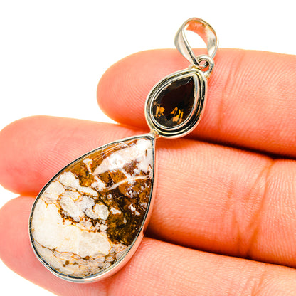 Peanut Wood Jasper, Smoky Quartz Pendants handcrafted by Ana Silver Co - PD7013
