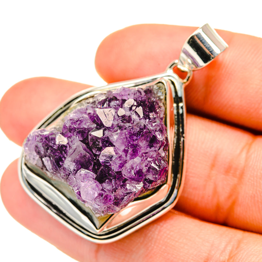 Amethyst Crystal Pendants handcrafted by Ana Silver Co - PD7019