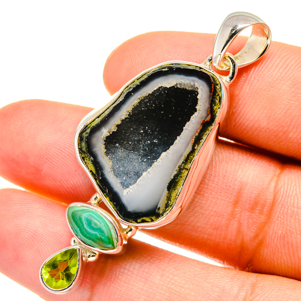Coconut Geode Slice Pendants handcrafted by Ana Silver Co - PD7031