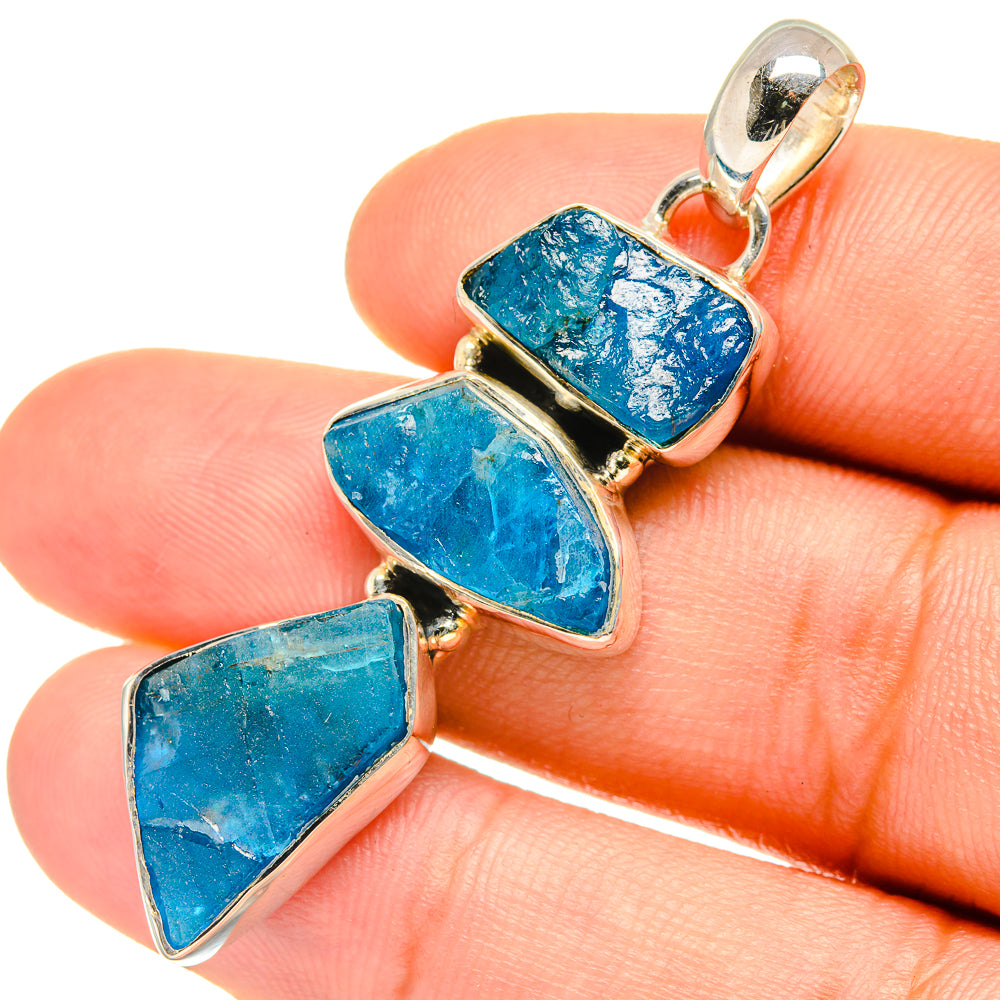 Blue Fluorite Pendants handcrafted by Ana Silver Co - PD7032