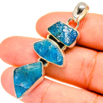 Blue Fluorite Pendants handcrafted by Ana Silver Co - PD7032