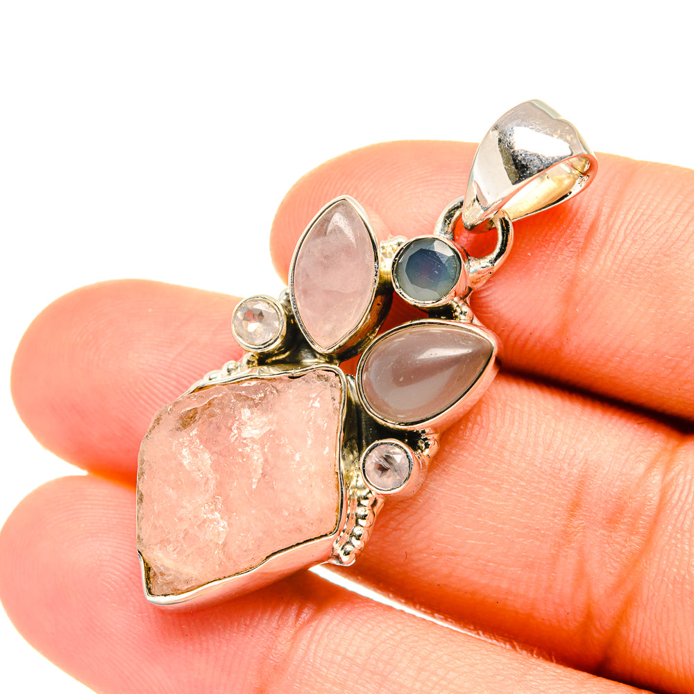 Rose Quartz Pendants handcrafted by Ana Silver Co - PD7038