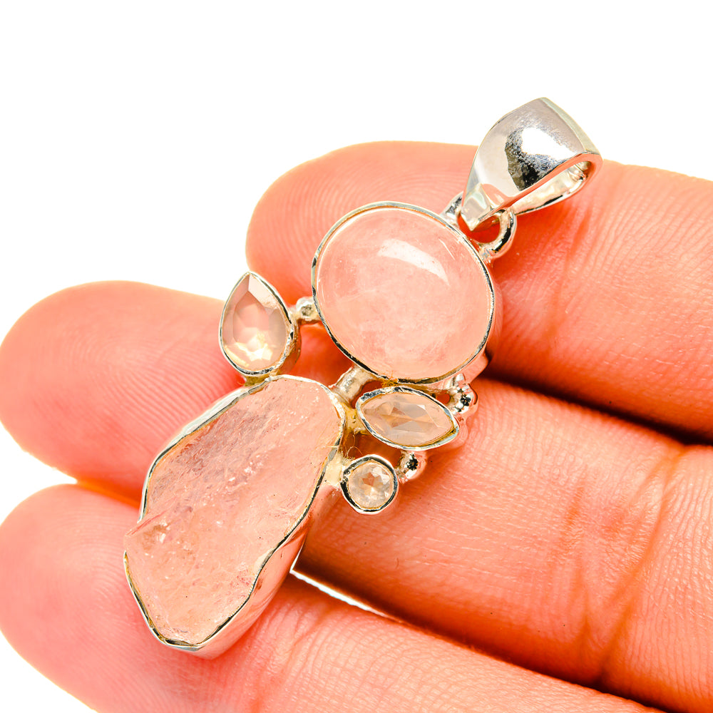 Rose Quartz Pendants handcrafted by Ana Silver Co - PD7041
