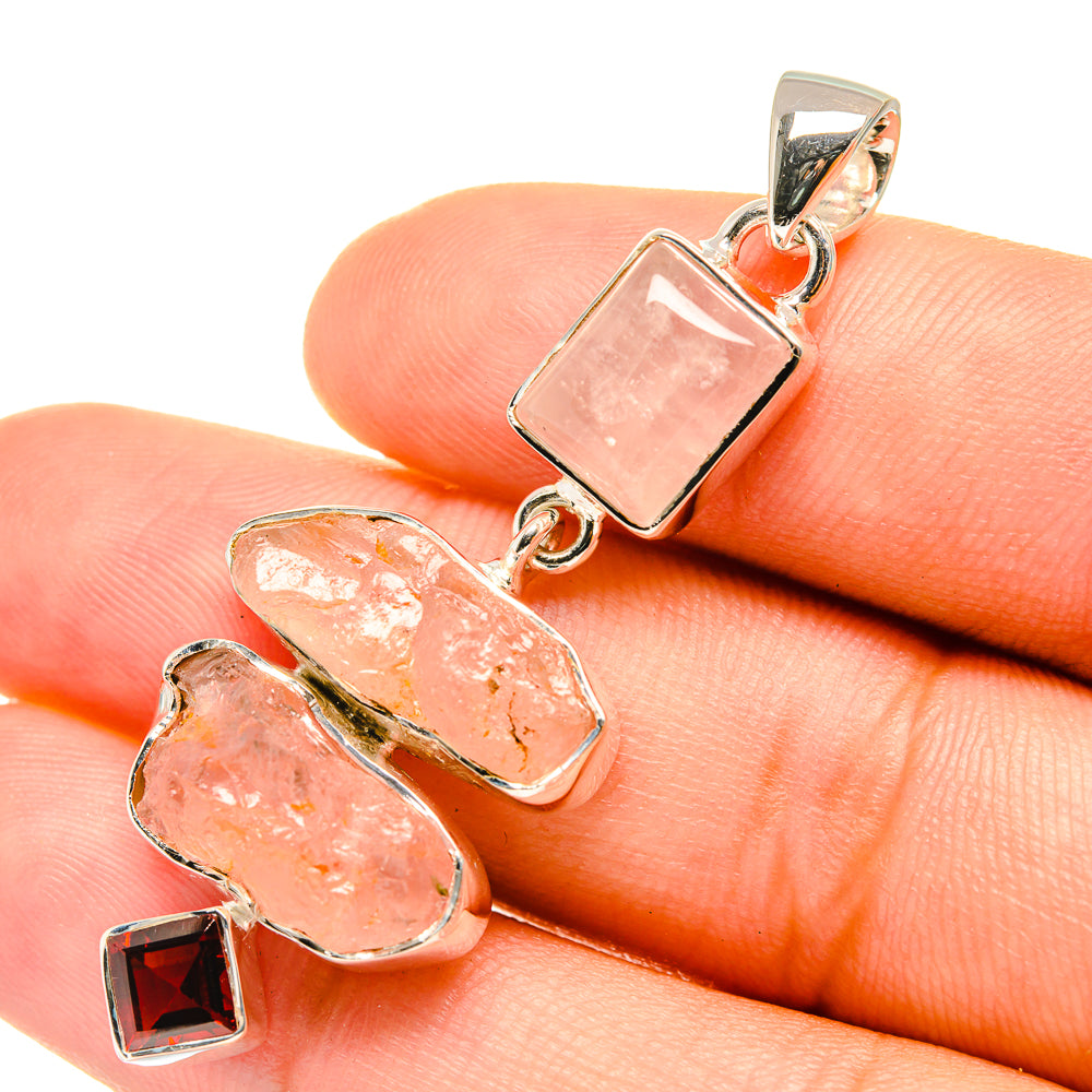 Rose Quartz Pendants handcrafted by Ana Silver Co - PD7043