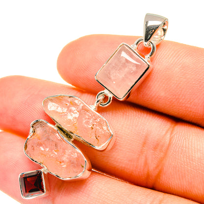 Rose Quartz Pendants handcrafted by Ana Silver Co - PD7043