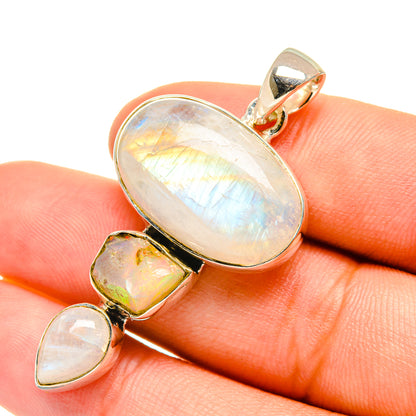 Rainbow Moonstone Pendants handcrafted by Ana Silver Co - PD7046
