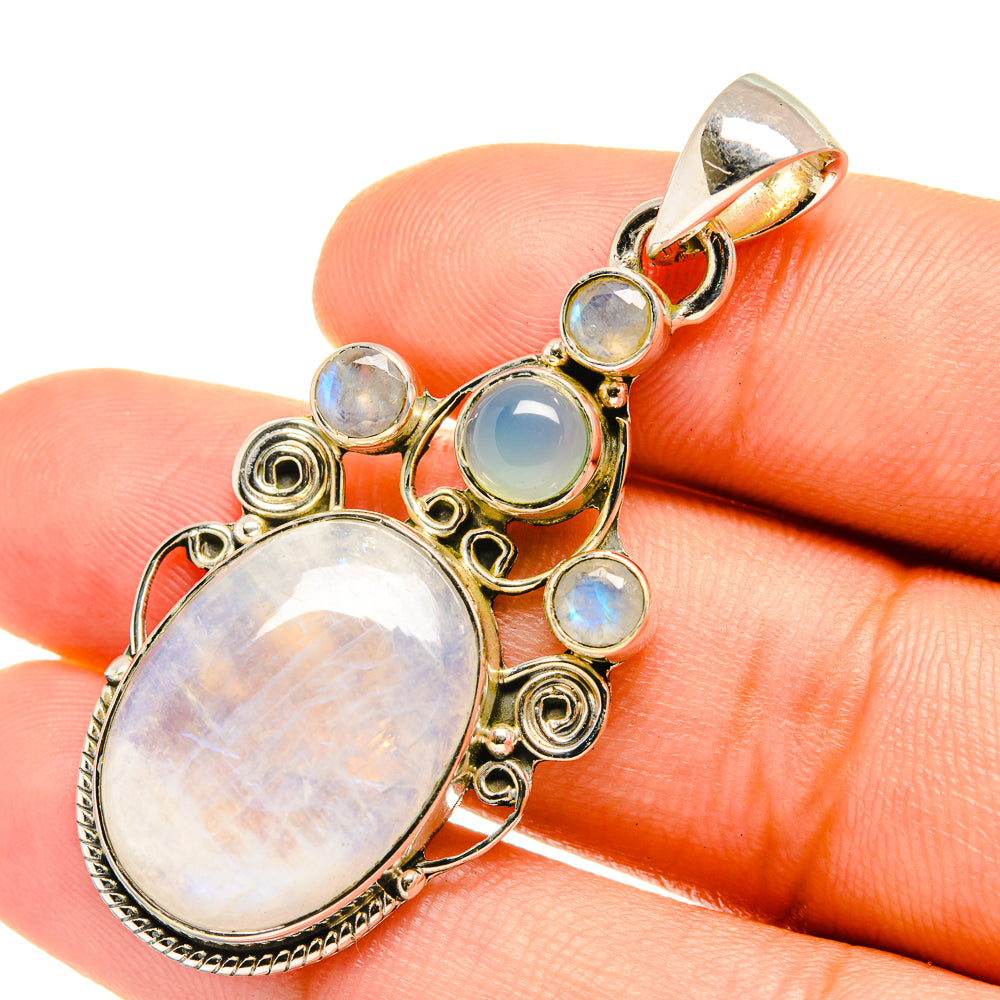Rainbow Moonstone Pendants handcrafted by Ana Silver Co - PD7051