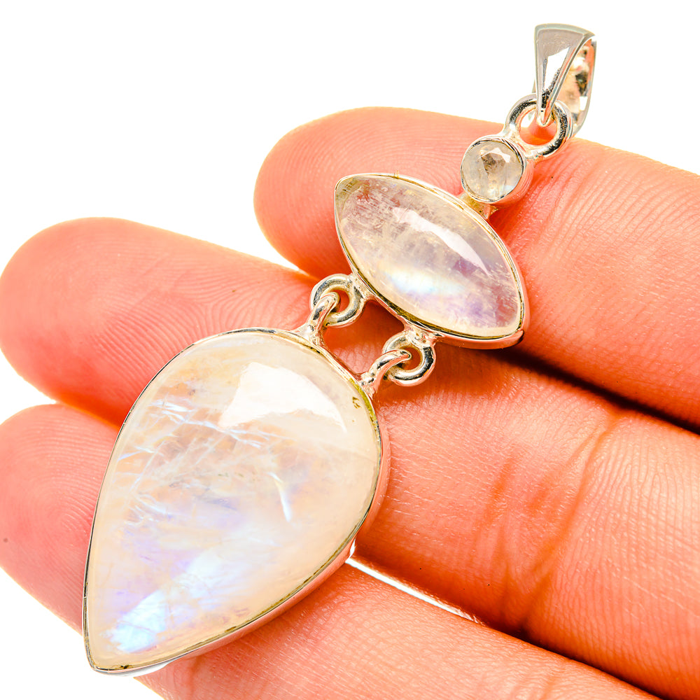 Rainbow Moonstone Pendants handcrafted by Ana Silver Co - PD7053