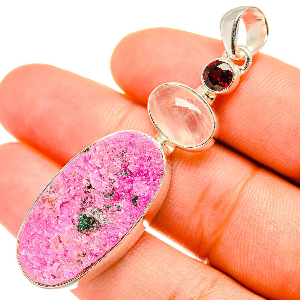 Cobalto Calcite Druzy Pendants handcrafted by Ana Silver Co - PD7054