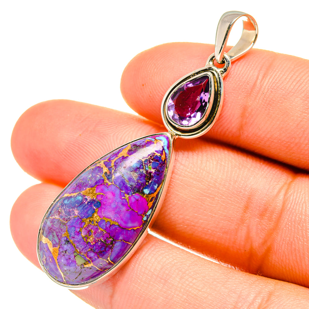 Purple Copper Composite Turquoise Pendants handcrafted by Ana Silver Co - PD7078