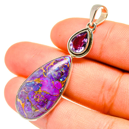 Purple Copper Composite Turquoise Pendants handcrafted by Ana Silver Co - PD7078