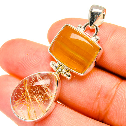 Rutilated Quartz Pendants handcrafted by Ana Silver Co - PD7093