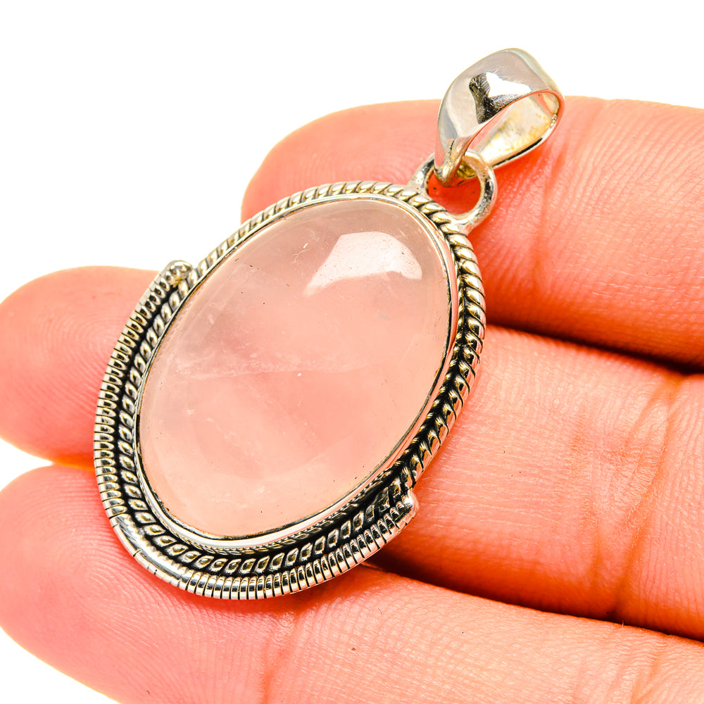 Rose Quartz Pendants handcrafted by Ana Silver Co - PD7159