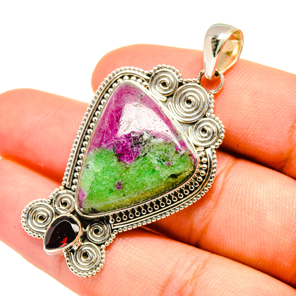 Ruby Zoisite Pendants handcrafted by Ana Silver Co - PD7208