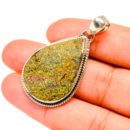 Spectro Pyrite Druzy Pendants handcrafted by Ana Silver Co - PD7209