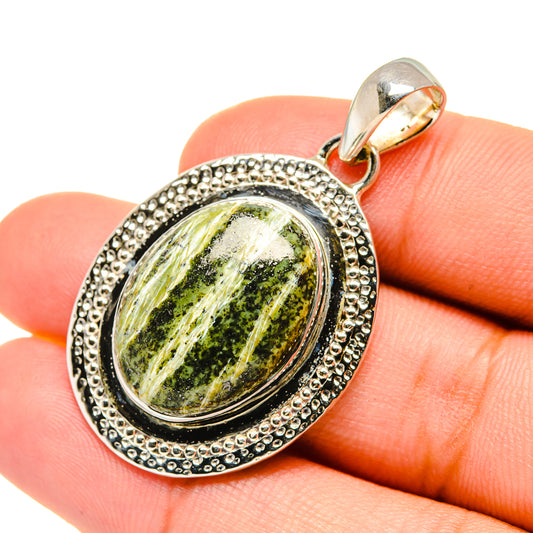 Green Vein Jasper Pendants handcrafted by Ana Silver Co - PD7218