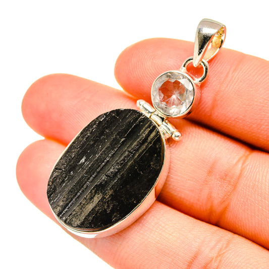 Black Tourmaline Pendants handcrafted by Ana Silver Co - PD7222