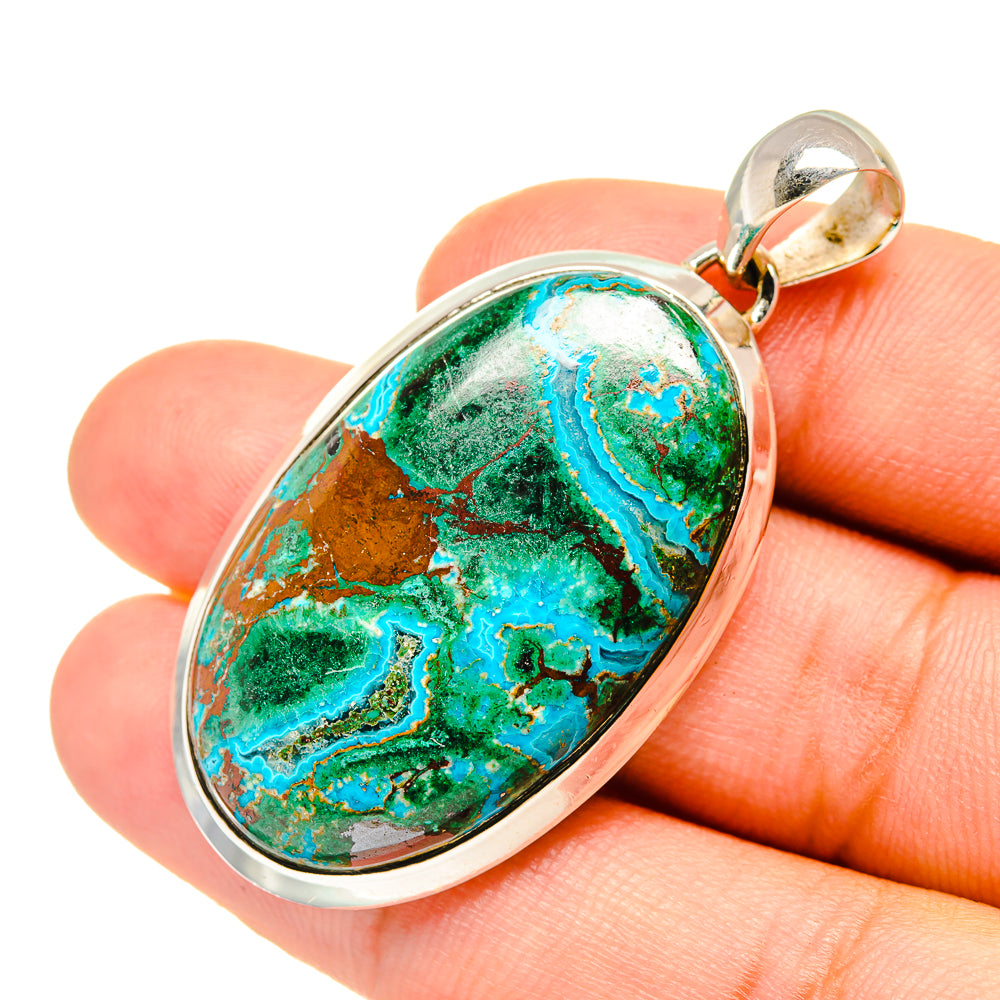 Malachite In Chrysocolla Pendants handcrafted by Ana Silver Co - PD7226