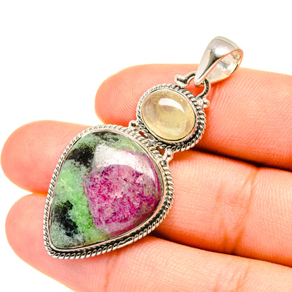 Ruby Zoisite Pendants handcrafted by Ana Silver Co - PD7232