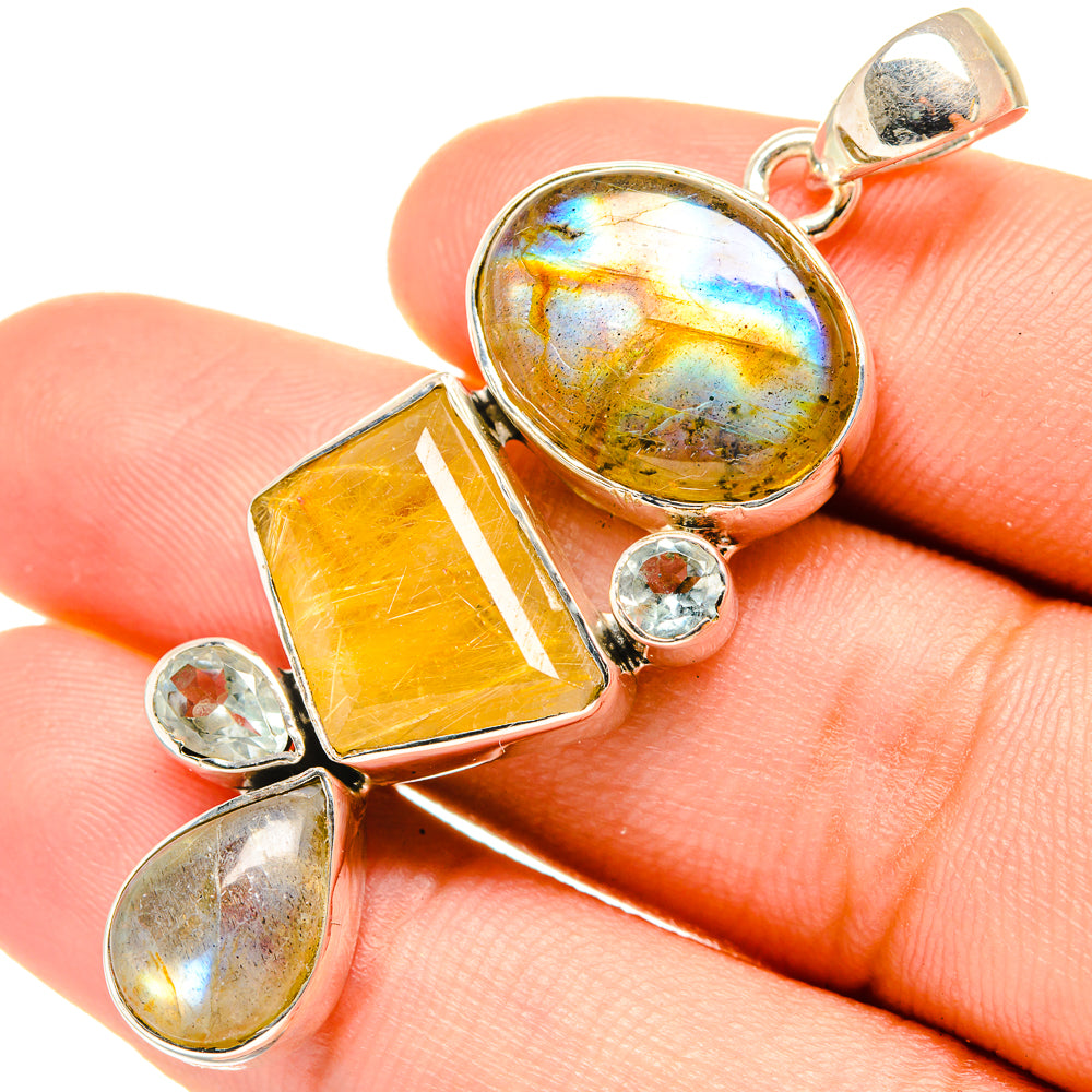 Labradorite Pendants handcrafted by Ana Silver Co - PD7281