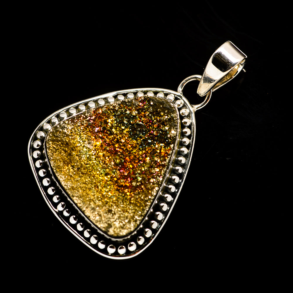 Spectro Pyrite Druzy Pendants handcrafted by Ana Silver Co - PD728872