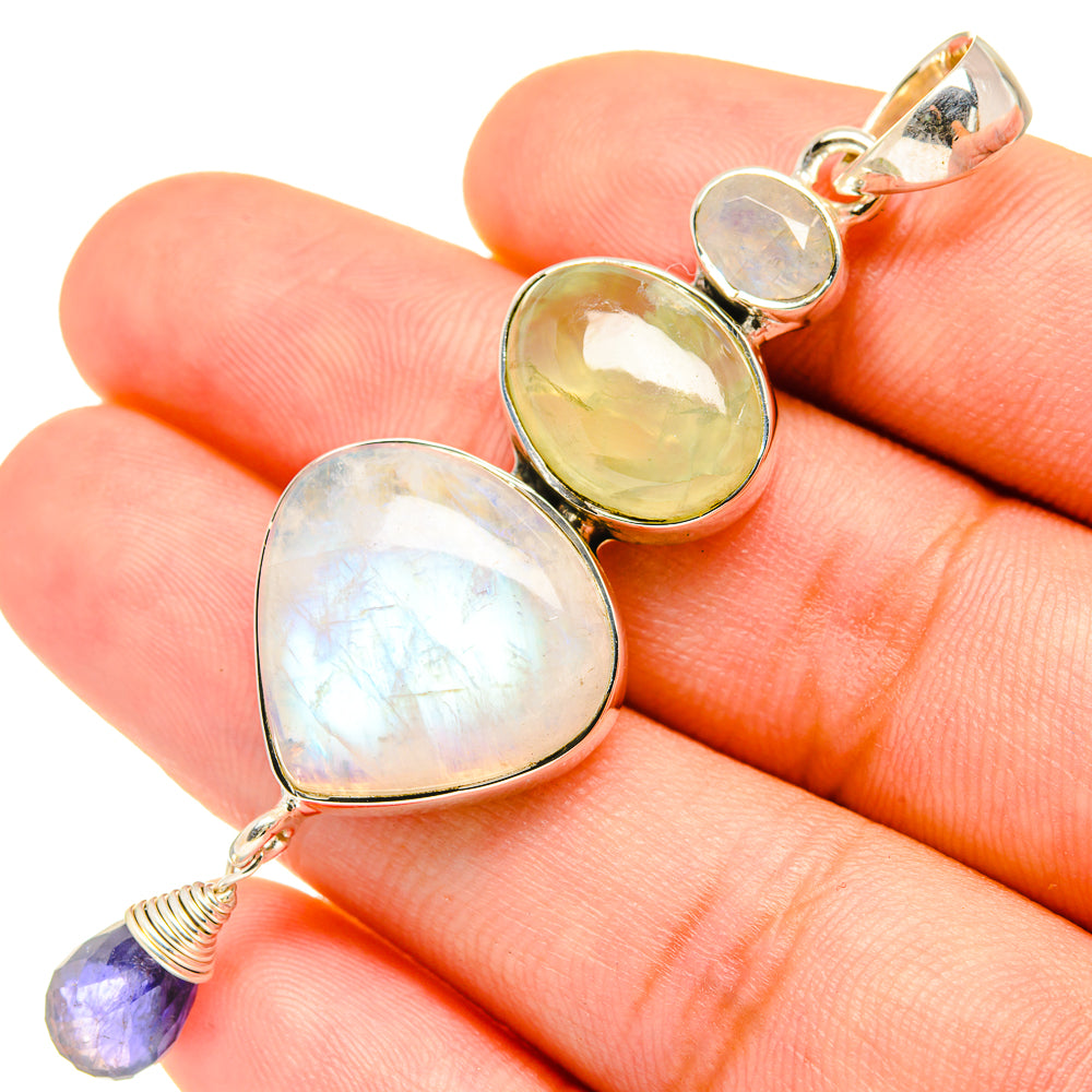 Rainbow Moonstone Pendants handcrafted by Ana Silver Co - PD7292
