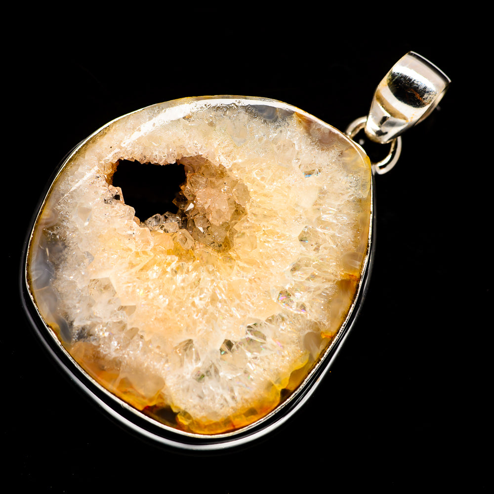 Coconut Geode Druzy Pendants handcrafted by Ana Silver Co - PD731122