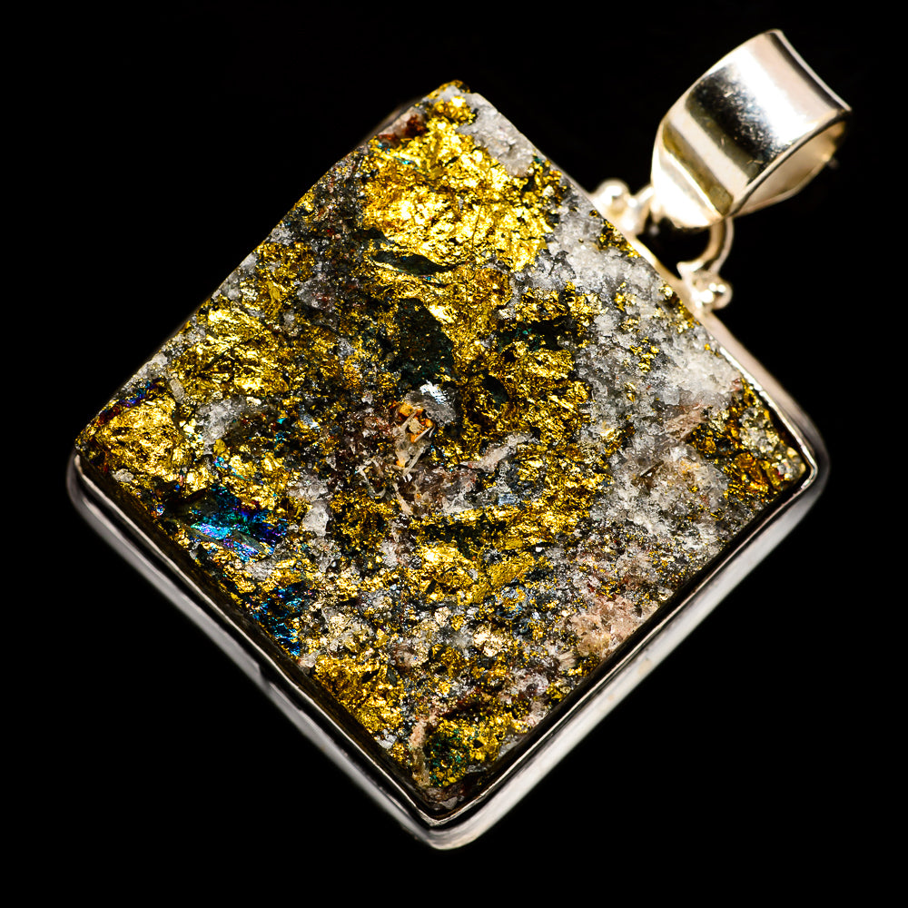 Spectro Pyrite Druzy Pendants handcrafted by Ana Silver Co - PD731968