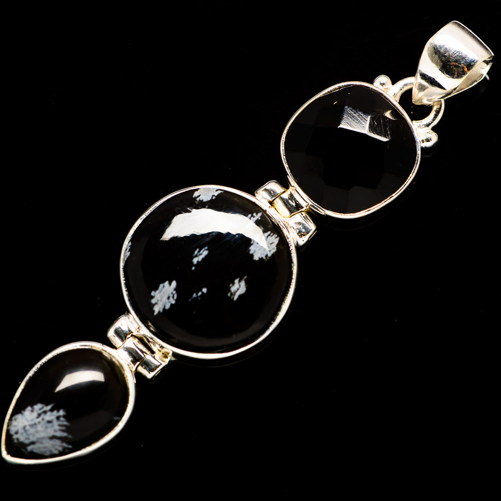 Snowflake Obsidian Pendants handcrafted by Ana Silver Co - PD734658