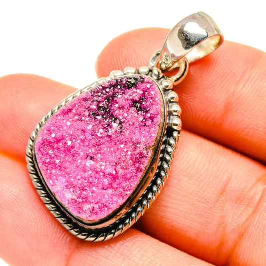 Cobalto Calcite Druzy Pendants handcrafted by Ana Silver Co - PD7347