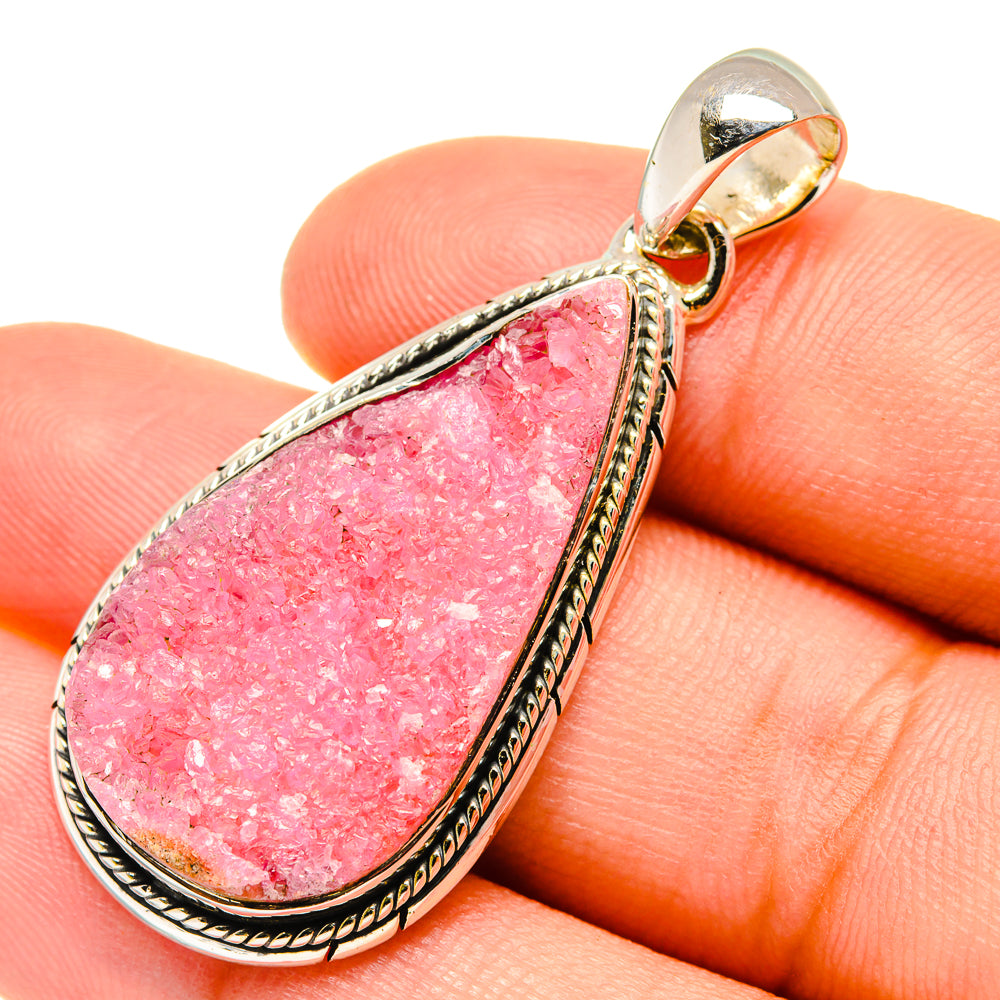Cobalto Calcite Druzy Pendants handcrafted by Ana Silver Co - PD7348
